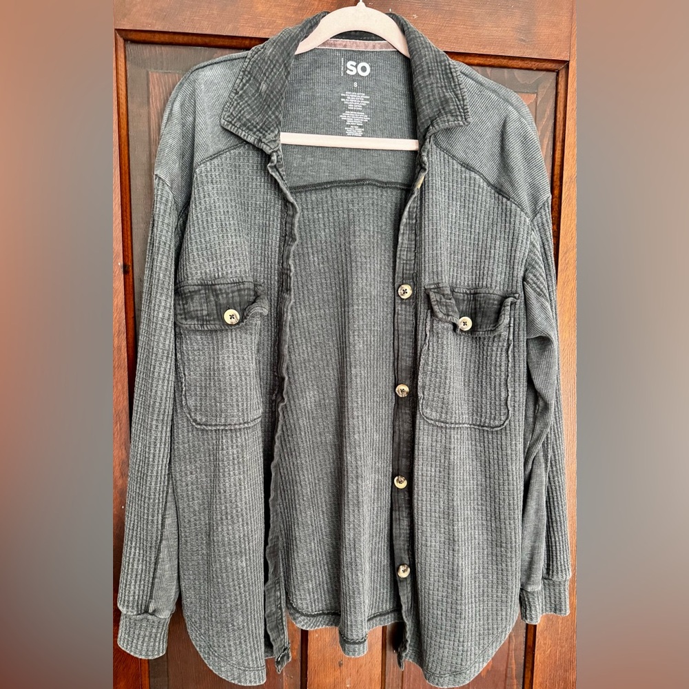 SO juniors waffle jacket